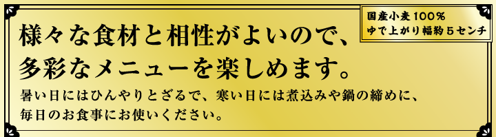 鬼ひも川うどんの多彩なメニューの背景